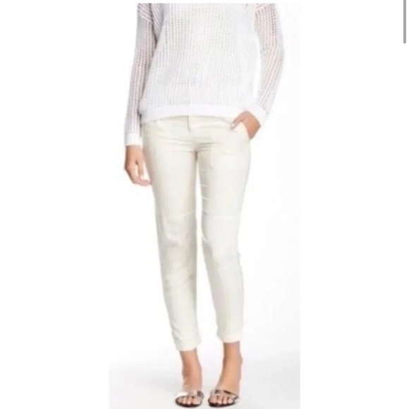 Vince Ivory Twill Tapered Leg Pants Size 8 Women’s 100% Lyocell - Picture 4 of 11
